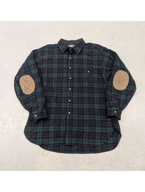 Vintage 80s Pendleton Green Black Watch Tartan Shirt USA